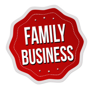 Family business label or sticker Family business label or sticker on white background, vector illustration